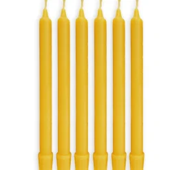 Clearance 100% Pure Beeswax Candles (Set of 6) Organic Hand Made - 8" Tall, 3/4" Diameter; Tapers Candles