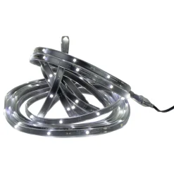 Clearance 18' Pure White LED Outdoor Christmas Linear Tape Lighting - Black Finish Rope & Tape