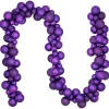 6' Purple 3-Finish Shatterproof Ball Christmas Garland Pre Decorated