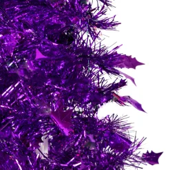 Online 4' Purple Tinsel Pop-Up Artificial Christmas Tree, Unlit Pop Up