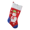 Clearance 19'' Red and Blue Plush Cuff Snowman Christmas Stocking Stockings