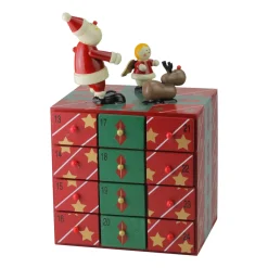 New 10.5" Red and Green Elegant Advent Storage Calendar Box Advent Calendars