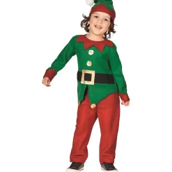 Online 24" Red and Green Elf Boy's Costume With a Christmas Santa Hat - 4-6 Years Costumes