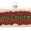 Clearance 5.5" Red and Green Glittered 'Merry Christmas' Shatterproof Ornament Novelty