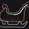 Best 25" Red and Green LED Lighted Sleigh Silhouette Christmas Outdoor Decor Trains