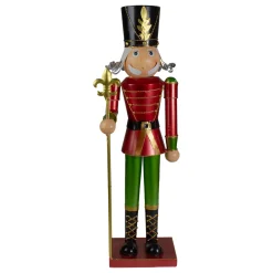 23.75" Red and Green Metal Nutcracker Soldier Christmas Decoration Nutcrackers