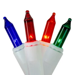 Clearance 300 Red and Orange Mini LED Icicle Christmas Lights - 18 ft White Wire Icicles