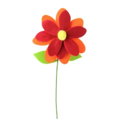 Best 16” Red and Orange Rounded Flower Christmas Spray Sprays, Picks & Branches
