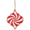 Sale 4.5" Red and White Candy Cane Swirl Bauble Wooden Christmas Ornament Food & Beverage