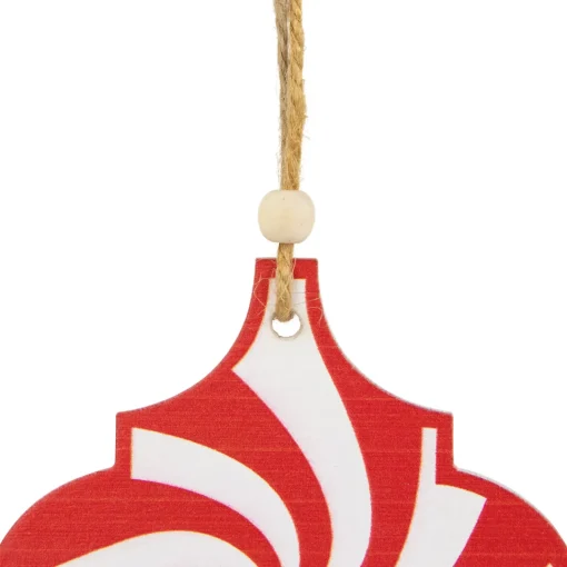 Sale 4.5" Red and White Candy Cane Swirl Bauble Wooden Christmas Ornament Food & Beverage