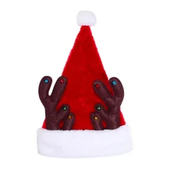 Discount 48" Red and White Christmas Santa Hat with Antlers Costumes