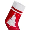 Hot 22" Red and White Embroidered Tree with Rhinestones Christmas Stocking Stockings