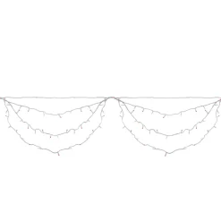 Sale 150 Red and White LED Swag Christmas Lights - 7.5 ft White Wire Led