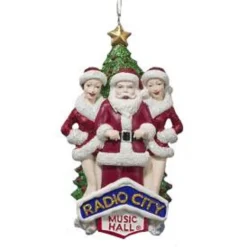 Best 6" Red and White Radio City Rockettes with Santa Claus Christmas Ornament Hobbies