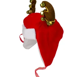 Best 17" Red and White Reindeer Antlers Unisex Adult Christmas Trapper Hat Costume Accessory - One Size Costumes