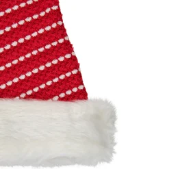 Sale 17" Red and White Striped Santa Hat With Pom Pom Costumes