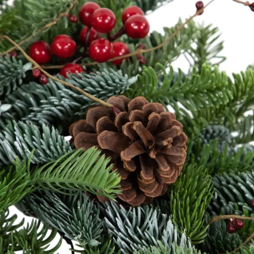 30'' Red Berries and Pine Cones Christmas Wreath, Unlit Unlit