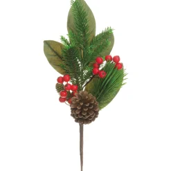 Online 20" Red Berry and Pine with Pine Cone Artificial Christmas Spray Sprays, Picks & Branches