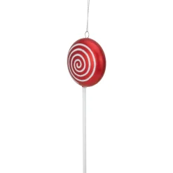 Online 10" Red Candy Lollipop with Iridescent Glitter Swirl Shatterproof Christmas Ornament Shatterproof Balls|Ball Ornaments