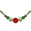 Clearance 6' Red, Gold and Green Shiny and Matte Shatterproof Ball Christmas Swag Unlit Swags