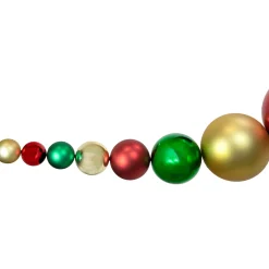 Clearance 6' Red, Gold and Green Shiny and Matte Shatterproof Ball Christmas Swag Unlit Swags