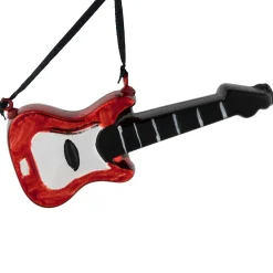 Hot 5" Red Guitar Glass Christmas Ornament Entertainment