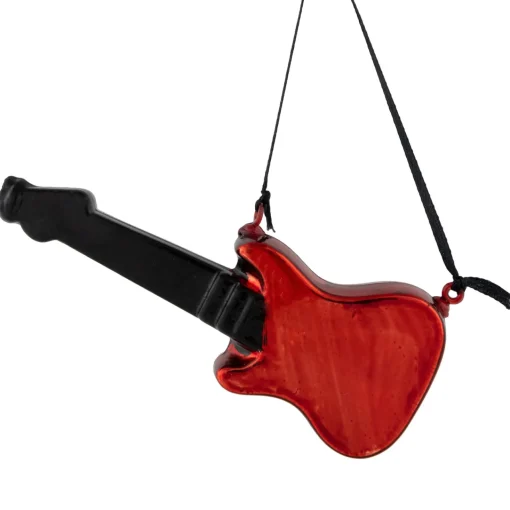 Hot 5" Red Guitar Glass Christmas Ornament Entertainment