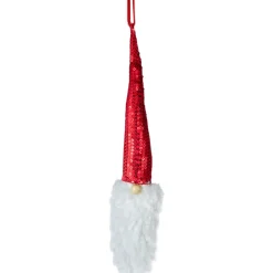 Hot 11" Red Sequin Santa Head With a Warm Hat Christmas Ornament Santa Claus