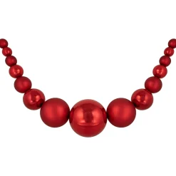 Hot 6' Red Shiny and Matte Shatterproof Ball Christmas Swag Unlit Swags