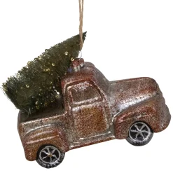 Hot 5.75" Retro Mercury Glass Country Rustic Pickup Truck Christmas Ornament Transportation