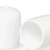 Online 3/4" Round White Vinyl End Cap Pipe Rubber Cover - 50 count Accessories