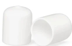 Online 3/4" Round White Vinyl End Cap Pipe Rubber Cover - 50 count Accessories