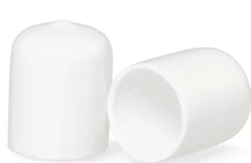 Online 3/4" Round White Vinyl End Cap Pipe Rubber Cover - 50 count Accessories