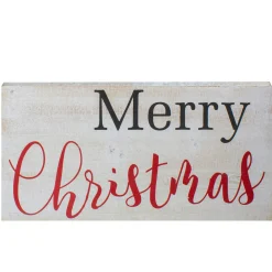 24" Rustic Wooden 'Merry Christmas' Hanging Wall Sign Wall