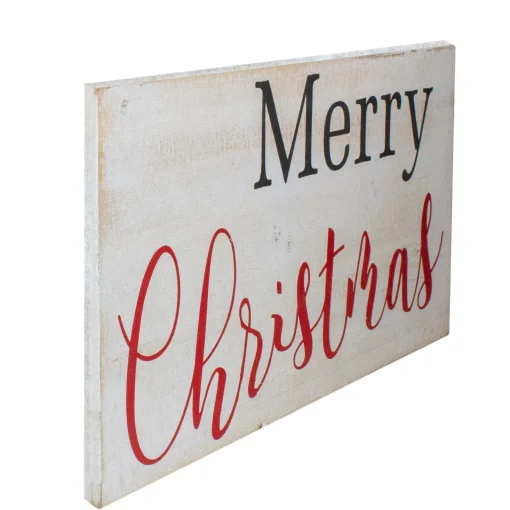 24" Rustic Wooden 'Merry Christmas' Hanging Wall Sign Wall
