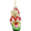 Sale 3.25" Santa Bear with Gift Bag Glass Christmas Ornament Santa Claus