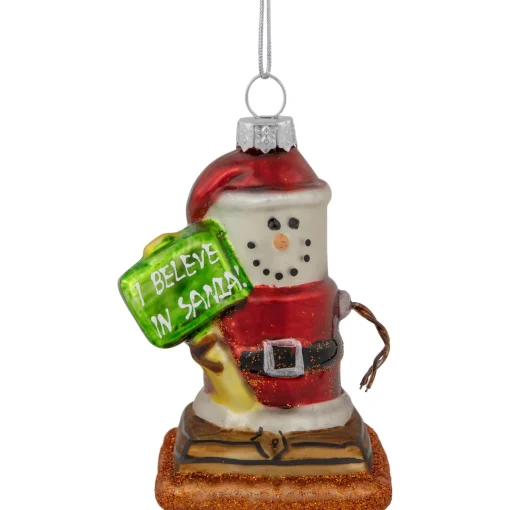 Clearance 3.5" Santa Smore Glass Christmas Ornament Food & Beverage