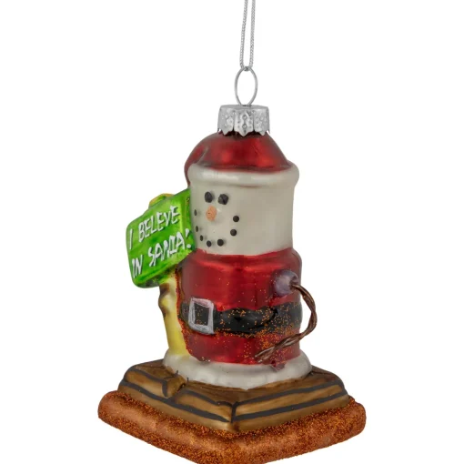 Clearance 3.5" Santa Smore Glass Christmas Ornament Food & Beverage