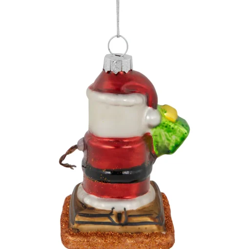 Clearance 3.5" Santa Smore Glass Christmas Ornament Food & Beverage