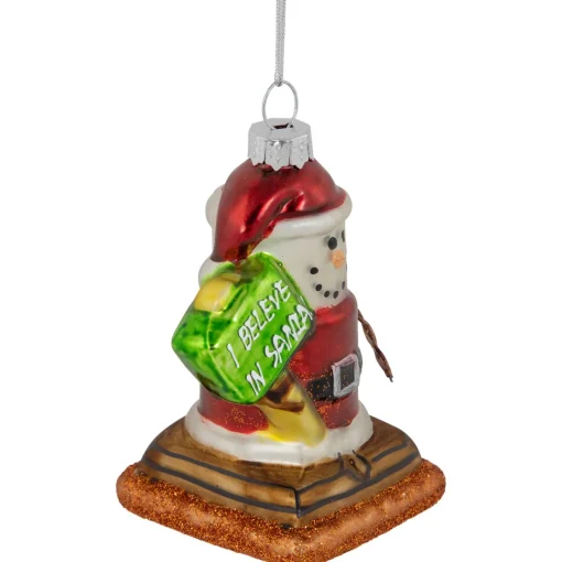 Clearance 3.5" Santa Smore Glass Christmas Ornament Food & Beverage