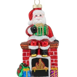 Discount 5" Santa's Perch with Presents on Fire Mantle Santa Claus