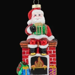 Discount 5" Santa's Perch with Presents on Fire Mantle Santa Claus