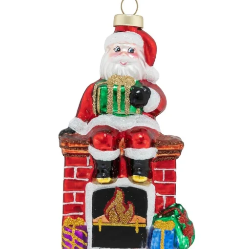 Discount 5" Santa's Perch with Presents on Fire Mantle Santa Claus