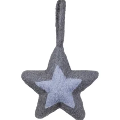 New 6.25" Shades of Gray Felt Star Christmas Ornament Symbols