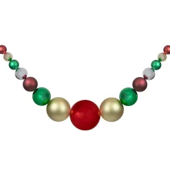 Best 6' Shiny and Matte Traditional Colors Shatterproof Ball Christmas Swag Unlit Swags