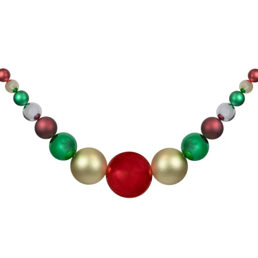 Best 6' Shiny and Matte Traditional Colors Shatterproof Ball Christmas Swag Unlit Swags
