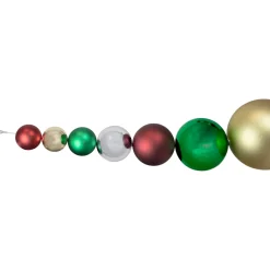 Best 6' Shiny and Matte Traditional Colors Shatterproof Ball Christmas Swag Unlit Swags