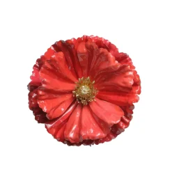 4.75" Shiny Coral Pink Poppy Clip Christmas Ornament Garden & Floral