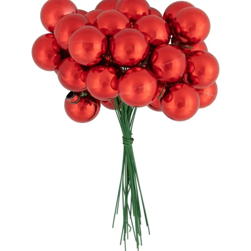 Clearance 6.75" Shiny Red Shatterproof Ball Ornament Christmas Pick Sprays, Picks & Branches