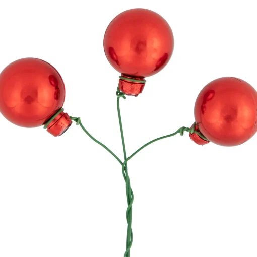 Clearance 6.75" Shiny Red Shatterproof Ball Ornament Christmas Pick Sprays, Picks & Branches